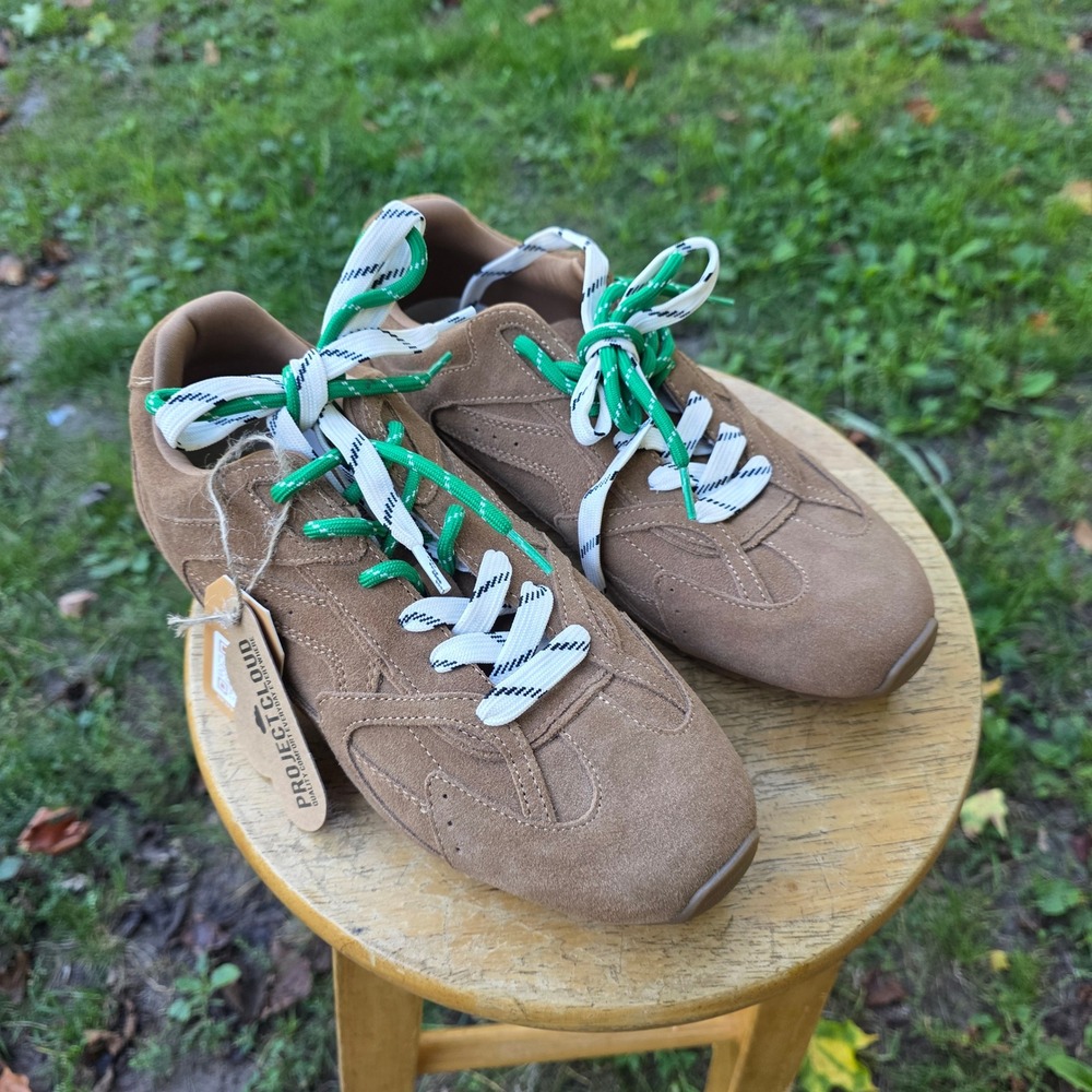 Project Cloud Brown Suede Leather Sneakers Women's Size 9M New NWT PC-099A 1424